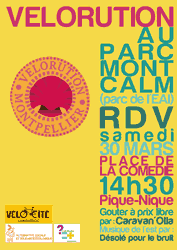Manifestation cycliste Vélorution à Montpellier.