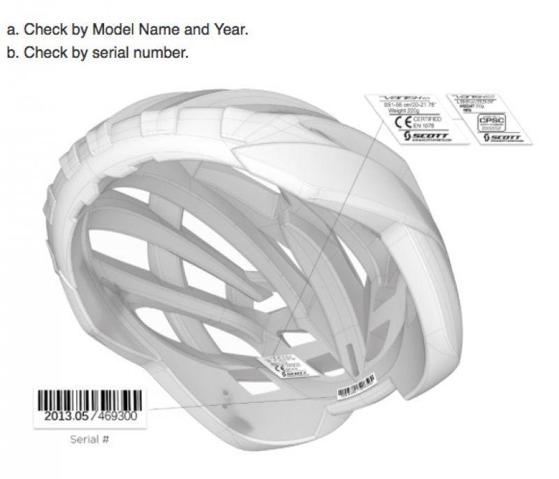 Trouver le numéro de série d'un casque Scott Vanish Evo