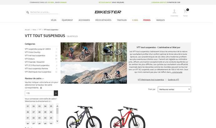 Bikester VTT suspendus