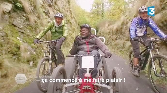 Fauteuil Tout Terrain et moniteur VTT dans le Tarn