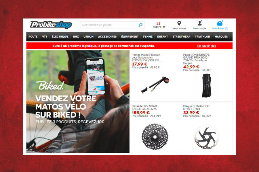 le site Probikeshop serait en grande difficulté