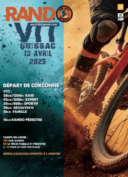 Affiche rando vtt Quissac 2025